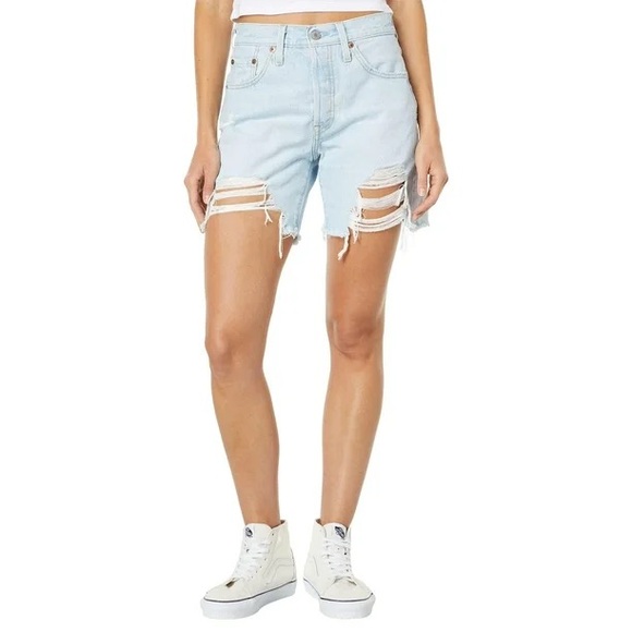 Levi's 501 Mid Thigh Short Luxor Focus Size 28 - Picture 1 of 14